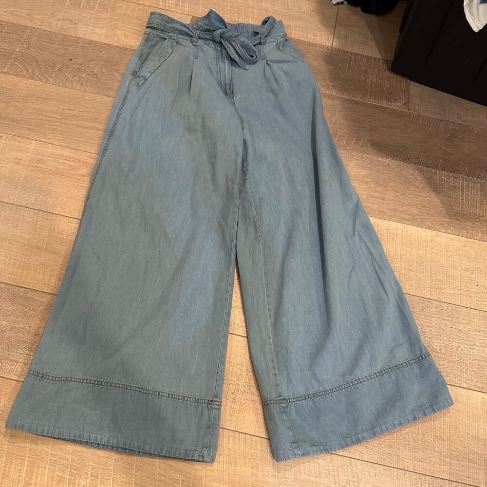 LOFT Light Blue Wide-Leg Pants
